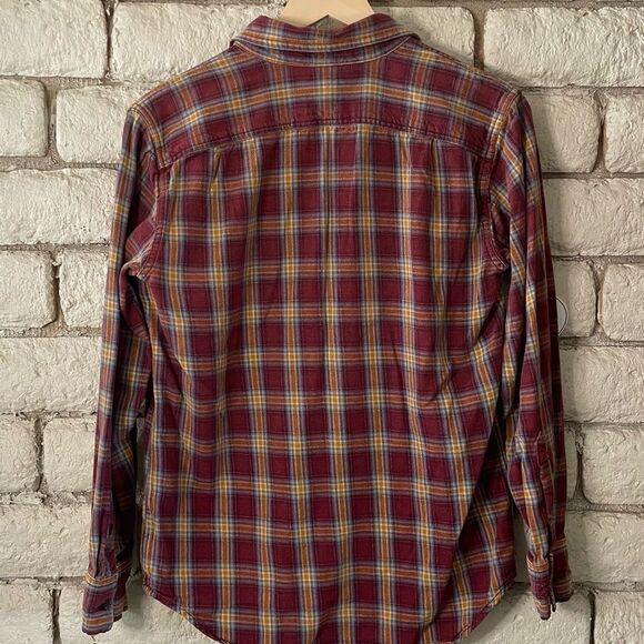 Fossil Men's Burgundy Plaid Button Down Shirt - Picture 4 of 6